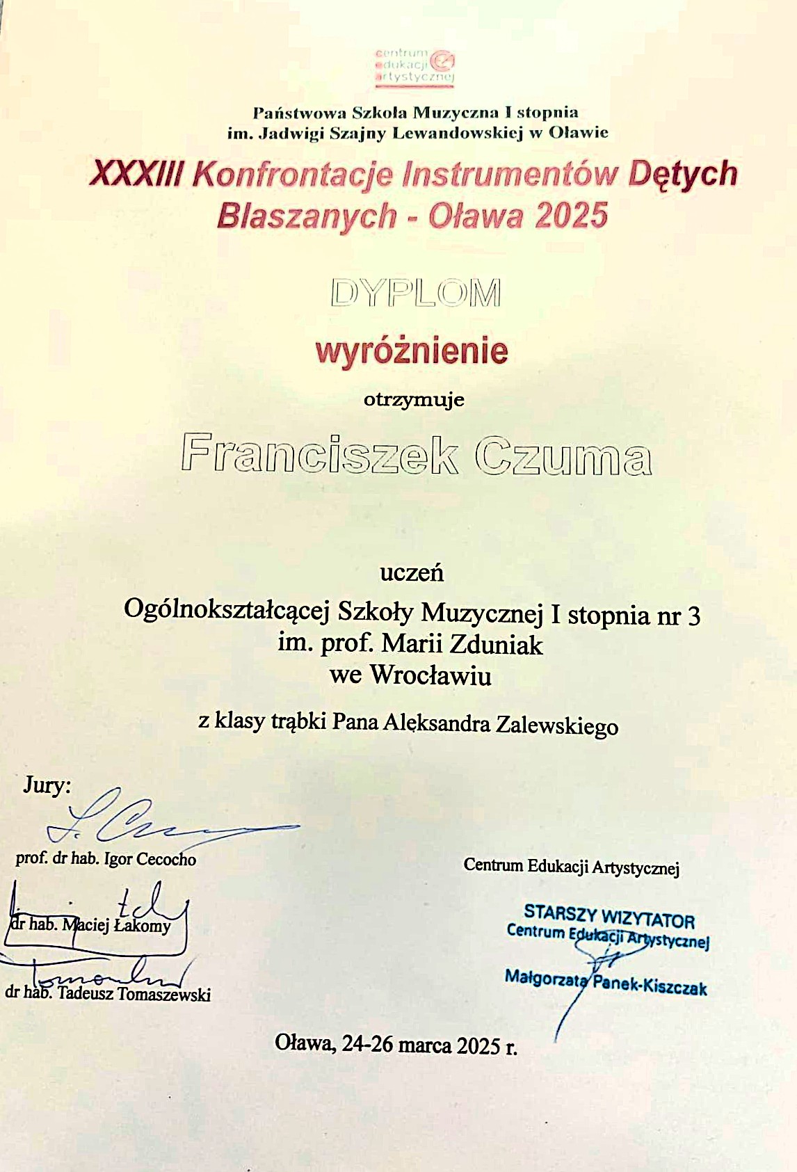 Czuma Frenciszek    Olawa 2025