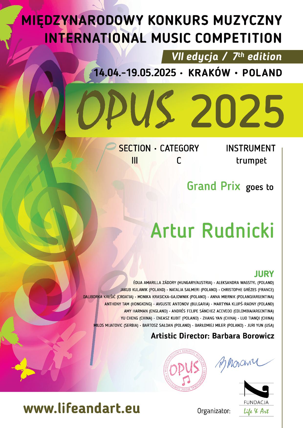 KRAKOW 14.04 19.05.2025 OPUS 2025 844 Artur Rudnicki