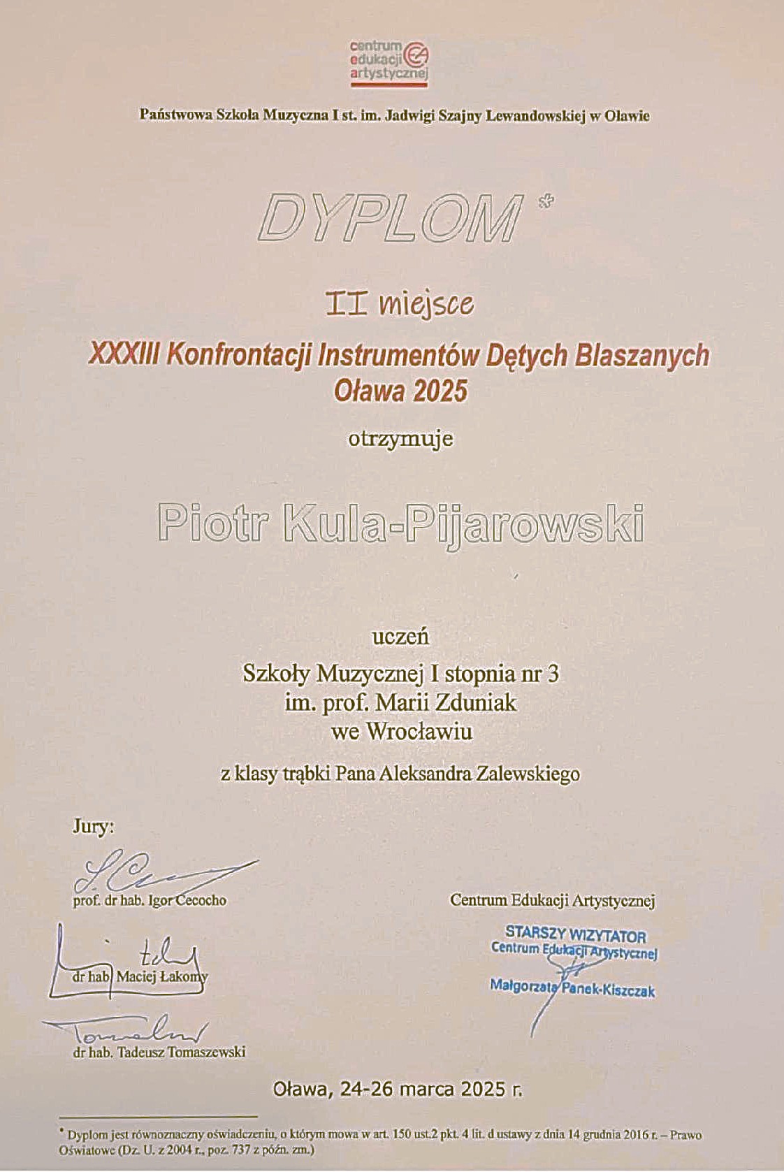 Piotr Kula Pijarowski, Olawa 2025