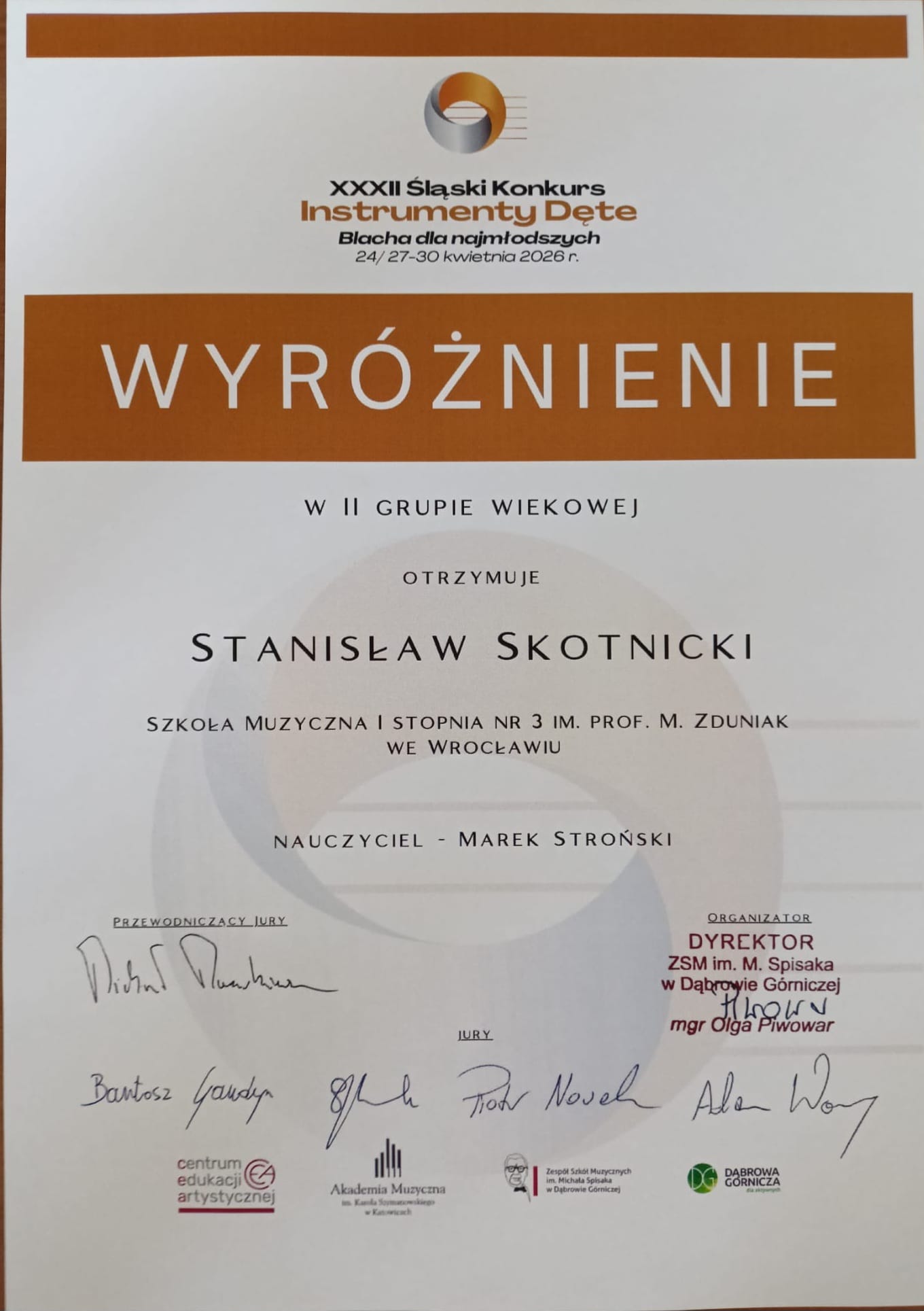 S.Skotnicki blacha wyroznienie
