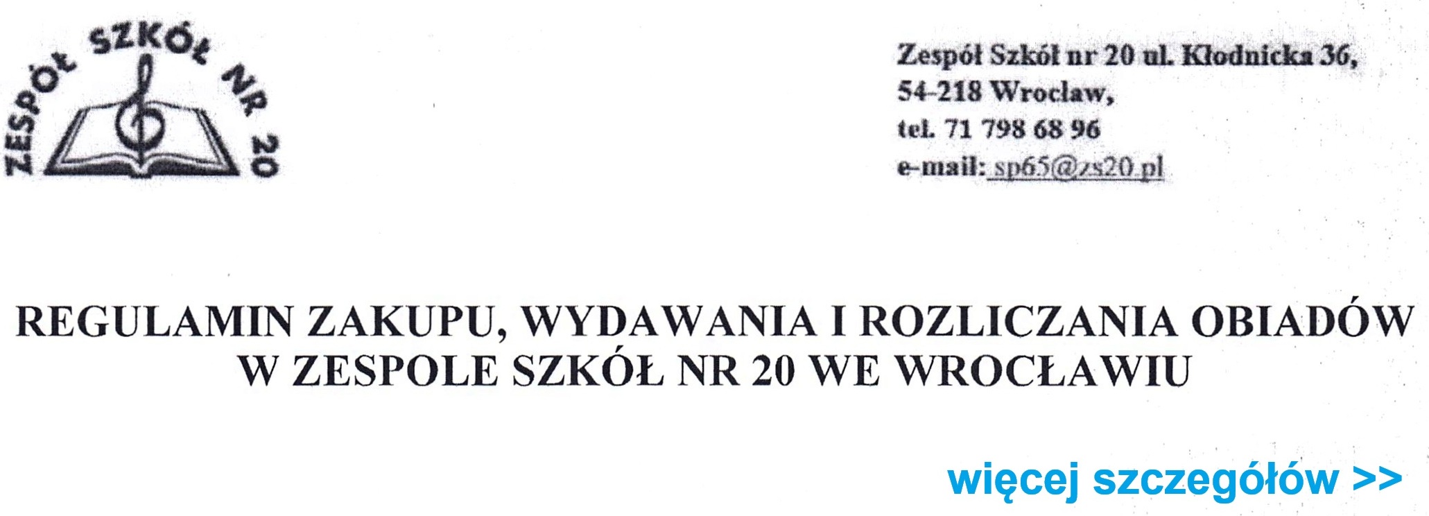 Regulamin zakupu, wydawania, rozliczania obiadow..