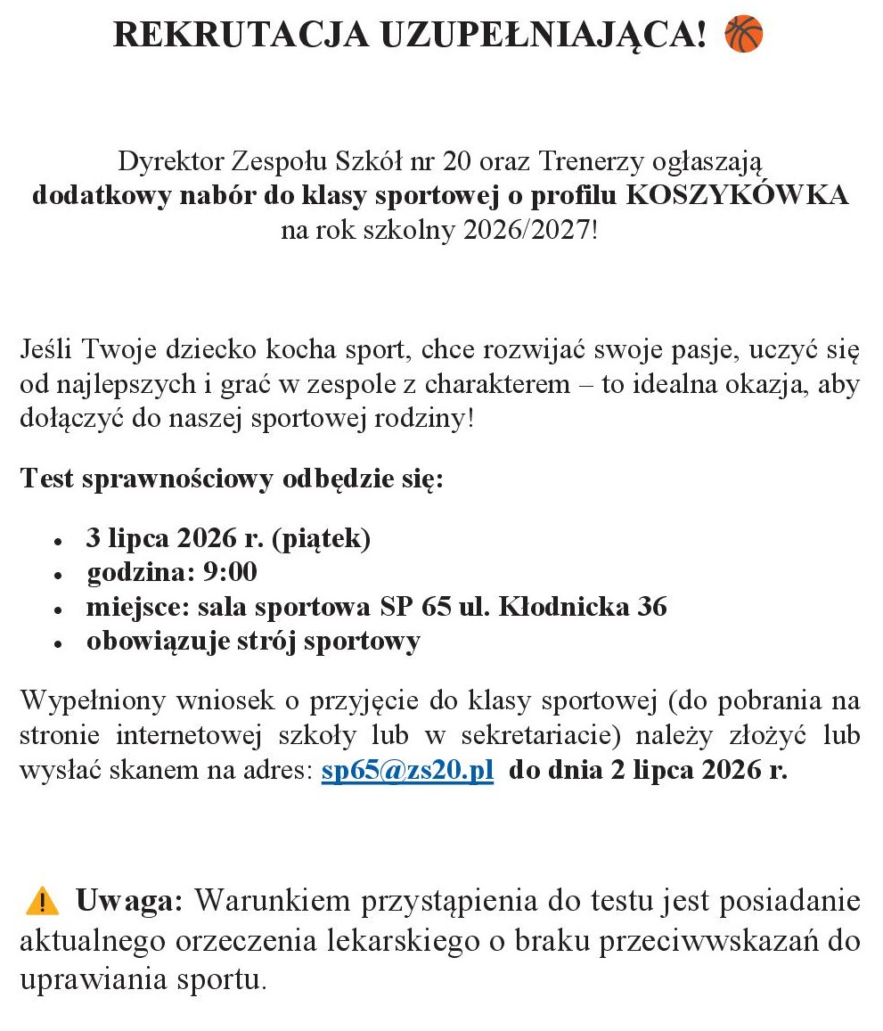 REKRUTACJA UZUPEŁNIAJĄCA